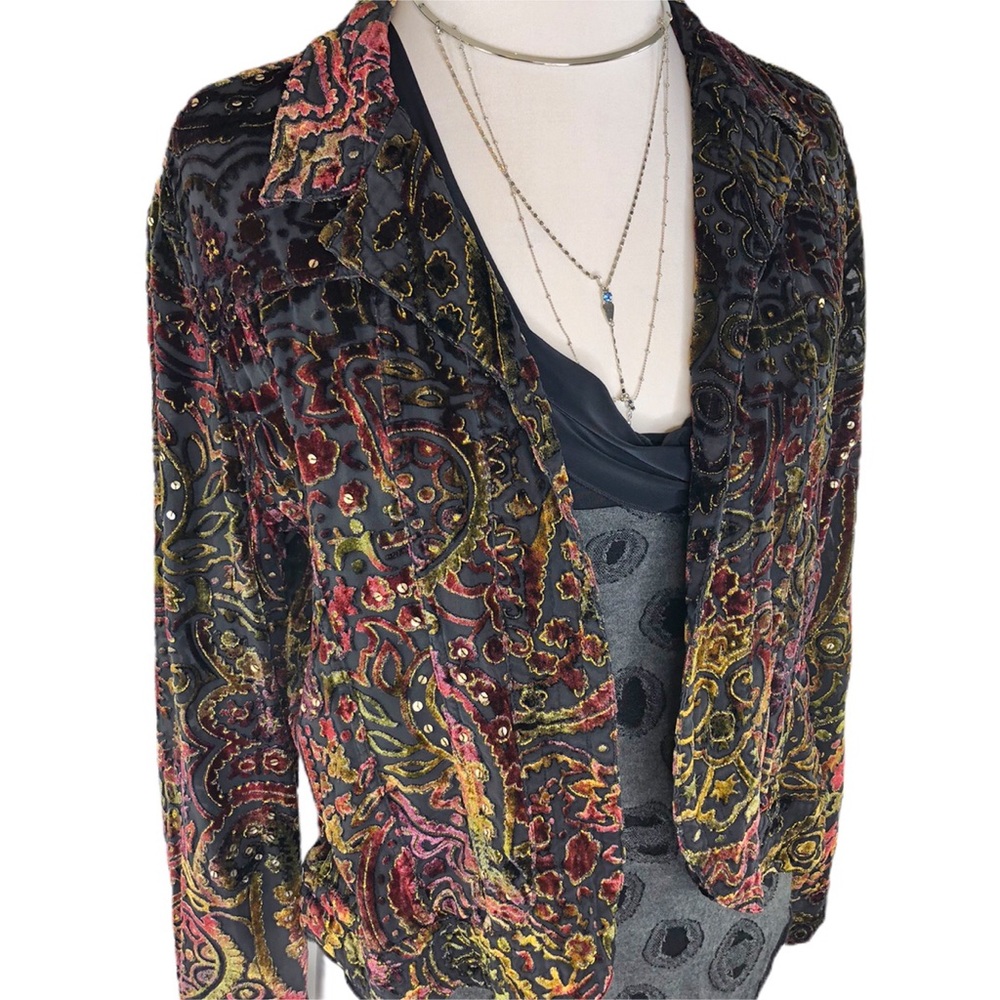 Blazer | Silk Velvet & Sequin Paisley Print